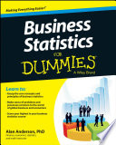 Business Statistics For Dummies Book