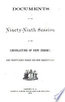 Documents of the     Legislature of the State of New Jersey Book
