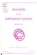 Bulletin Of The Copyright Society Of The U S A 