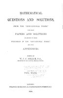 Mathematical Questions and Solutions Pdf/ePub eBook