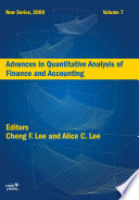 Advances in Quantitative Analysis of Finance and Accounting PDF Book