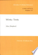 Wintu Texts Book
