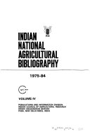 Indian National Agricultural Bibliography  1975 84 Book