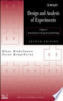 Design And Analysis Of Experiments Volume 1