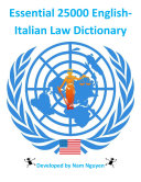 Essential 25000 English Italian Law Dictionary