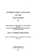 Proceedings of the Annual Colloquium of the Legon Trondheim Linguistics Project  18 20 January 2005  i e  2006   Nominal constructions