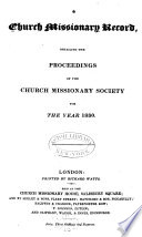 Proceedings of the Church Missionary Society for Africa and the East...