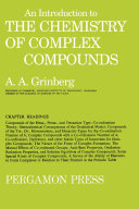 An Introduction to the Chemistry of Complex Compounds