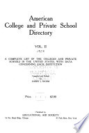 College and Private School Directory of the United States and Canada