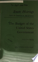 Budget of the United States Government for Fiscal Year 1975  Hearings Before     93 2 Book