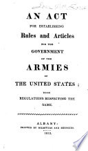 An Act For Establishing Rules And Articles For The Government Of The Armies Of The United States