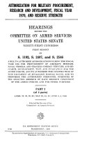 Authorization for Military Procurement, Research and Development, Fiscal Year 1970, and Reserve Strength