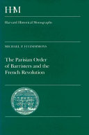 The Parisian Order of Barristers and the French Revolution