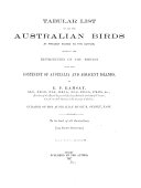 Tabular List of All the Australian Birds at Present Known to the Author