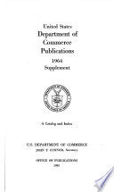 The United States Department Of Commerce Publications Catalog And Index Supplement