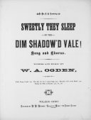 Sweetly They Sleep in the Dim Shadow d Vale