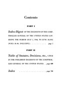 Index Digest of the Published Decisions of the Comptroller General of the United States