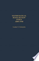 Mathematical Book Review Index  1800 1940