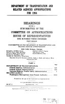 Department of Transportation and Related Agencies Appropriations for 1994