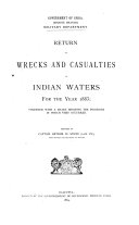 return of wrecks and casualties in indian waters for the year 1883