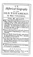 An Historical Geography of the Old Testament