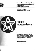 Project Independence  Atlanta  Georgia  Sept  23 27  1974 Pdf/ePub eBook