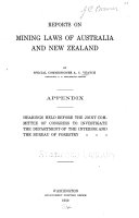 Reports on Mining Laws of Australia and New Zealand