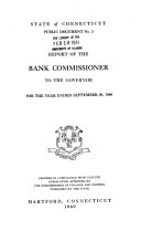 Annual Report of the Bank Commissioner of the State of Connecticut