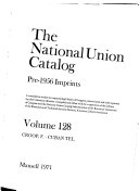 The National Union Catalog  Pre 1956 Imprints