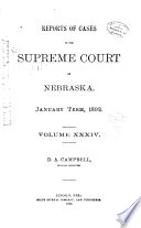 Reports of Cases in the Supreme Court of Nebraska Book
