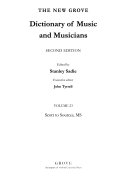 The New Grove Dictionary of Music and Musicians  Scott to Sources  MS