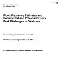 Flood Frequency Estimates and Documented and Potential Extreme Peak Discharges in Oklahoma