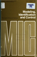 Modeling  Identification  and Control