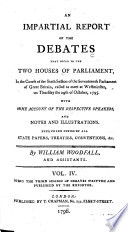An Impartial Report Of The Debates That Occur In The Two Houses Of Parliament