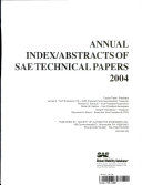 Annual Index/Abstracts of Sae Technical Papers, 2004