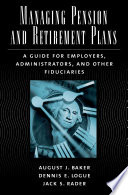 Managing Pension and Retirement Plans Book