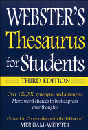Webster s Thesaurus for Students Book