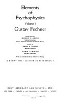Elements of Psychophysics Book