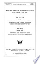 National Defense Authorization Act for Fiscal Year 2014