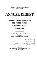 The United States patents quarterly  Annual Digest