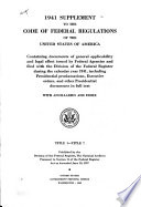Supplement to the Code of Federal Regulations of the United States of America