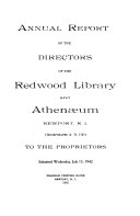Annual Report of the Directors of the Redwood Library and Athenaeum