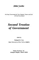 Second Treatise of Government Book