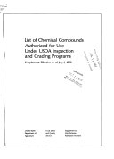 List of Chemical Compounds Authorized for Use Under USDA Inspection and Grading Programs