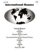 Annual Report of Activities of the National Council on International Monetary and Financial Policies