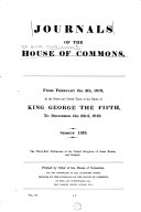 Journals of the House of Commons