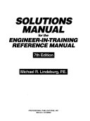 Solutions Manual For The Engineer In Training Reference Manual
