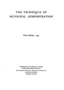 The Technique of Municipal Administration