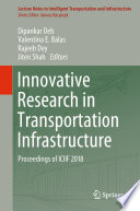 Innovative Research in Transportation Infrastructure Book