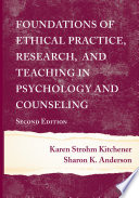 Foundations of Ethical Practice  Research  and Teaching in Psychology and Counseling Book